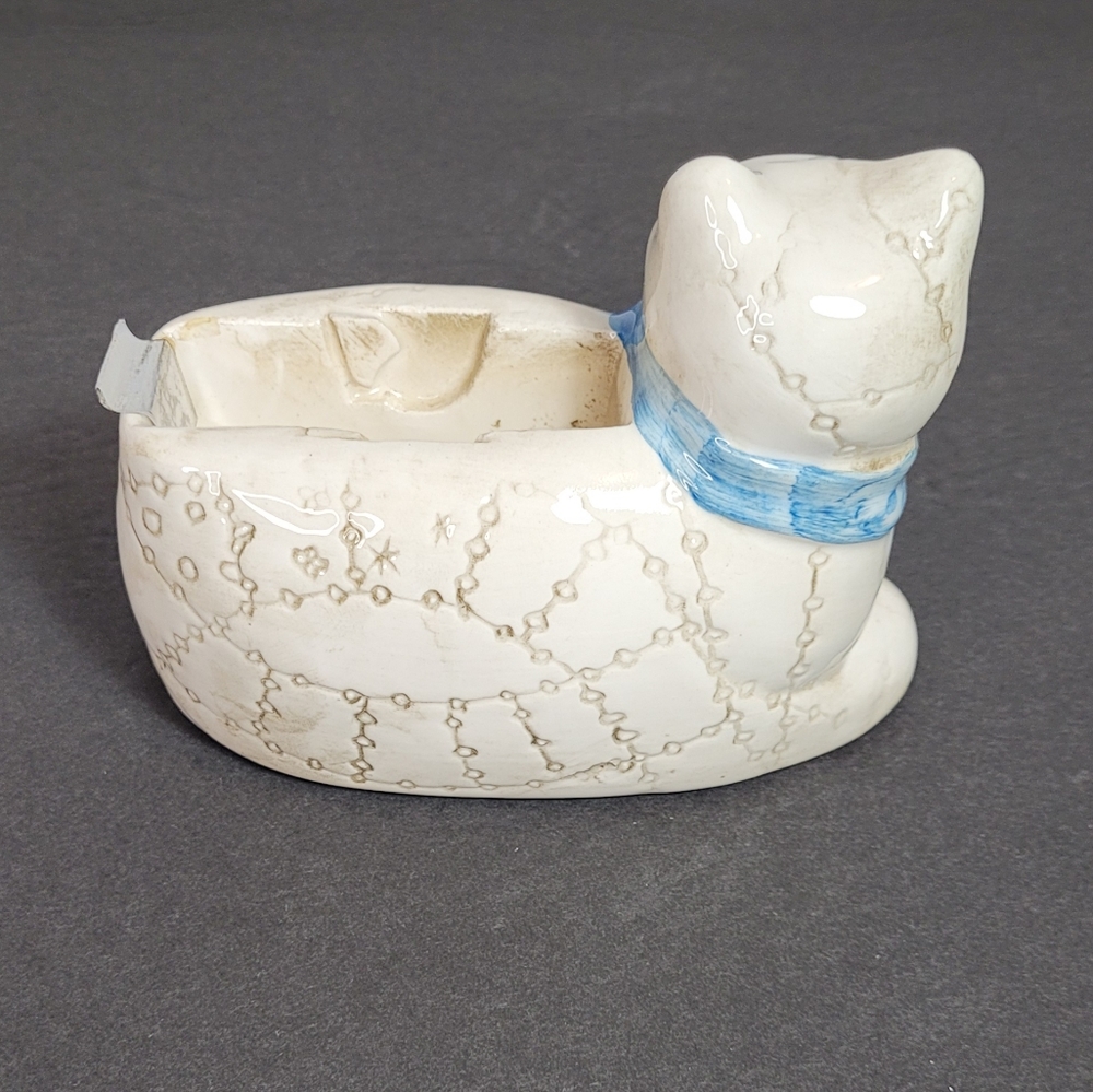 Vintage Cute Ceramic Kitty Cat Scotch Tape Dispenser 1985 HCL Rare - Picture 4 of 12